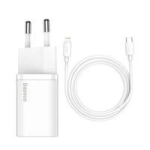 Baseus Super Si 1C szybka ładowarka USB Typ C 20W Power Delivery + kabel USB Typ C - Lightning 1m biały (TZCCSUP-B02)