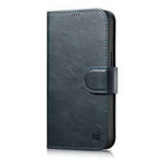 Case husa iPhone iCarer Oil Wax Wallet 2in1 14 piele cu clapetă anti-RFID albastru (WMI14220721-BU)