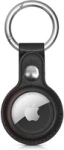Husă din piele PU Apple AirTag - neagră