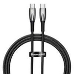 Baseus cablu Seria Glimmer cu încărcare rapidă USB-C 480Mbps PD 100W 1m negru