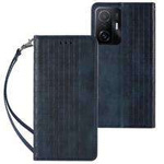 Magnet Strap Case husa  pentru Xiaomi Redmi Notă 11 Pro portofelul de acoperire + mini lanyard pandantiv albastru