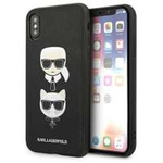 Husa Apple iPhone KARL LAGERFELD X XS Saffiano Iconic Karl&amp;Choupette Head negru tarecase