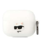 Karl Lagerfeld KLAPRUNCHH AirPods Pro capac alb/alb silicon Choupette Head 3D