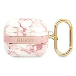 Husa GUESS Apple AirPods 3 Cover Marble Strap Collection Roz Case