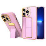 Case husa Nou Kickstand pentru Samsung Galaxy A12 5G cu stand roz
