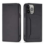 Mag Case husa net Card Samsung Galaxy A23 A23 5G flip cover portofel stand negru