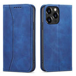 Magnet Fancy Case husa la iPhone 13 Pro card portofel carte portofel card titular albastru