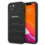 AMG AMHCP13SGSEBK iPhone 13 mini 5.4" negru/negru greucase piele cu linii în relief