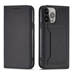 Magnet Card Case husa la iPhone 13 mini card portofel caz carte de card titular negru