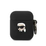 Karl Lagerfeld KLA2RUNIKK AirPods 1/2 capac negru/negru silicon Karl Head 3D