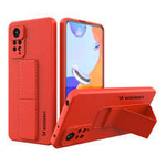 Husă Wozinsky Kickstand Case flexibilă din silicon pentru suport Xiaomi Husa Note 11 Pro + / 11 Pro roșu