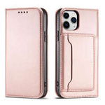 Magnet Card Case husa pentru iPhone 12 Pro Max card portofel carte de caz carte titular roz