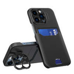 Husa Case Husa iPhone Stand din piele pentru 14 Pro Max Card Card Portofelul de acoperire cu stand negru Case