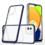 husanou Clear 3in1 Samsung Galaxy A03 Samsung Galaxy A03 capac siliko cu cadru albastru