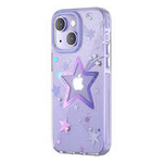 Husa husa iPhone Kingxbar Heart Star Series 14 Plus caz de caz capacul din spate violet stea Case