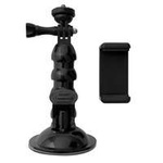 GoPro suport cu ventuză pentru camere sport GoPro, DJI, Insta360, SJCam, Eken + adaptor pentru smartphone (ventuză auto GoPro)