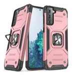 Husa Suport Ring Armor Tough Hybrid + suport magnetic pentru Samsung Galaxy S22 + (S22 Plus) roz