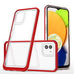 husanou Clear 3in1 Samsung Galaxy A03 siliko capac siliko cu cadru roșu