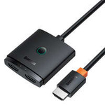 Adaptor bidirecțional HDMI 2 în 1 4K 60Hz cu adaptor bidirecțional încorporat cablurim 1m Baseus AirJoy - negru