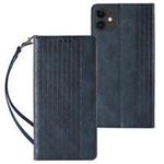 Magnet curea Case husa la iPhone 12 portofel pungă pungă + mini lanyard pandantiv albastru