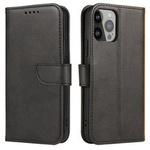Magnet Case husă elegantă husa husă cu clapetă și funcție stand iPhone 13 negru