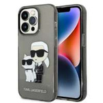 Husa Apple iPhone KARL LAGERFELD 14 Pro IML GLIT NFT Karl&amp;Choupette Black Hardcase