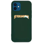 Husa Card Case silikonou husa portofel cu buzunar pentru carduri documente pentru Samsung Galaxy S21+ 5G (S21 Plus 5G) verde închis Case