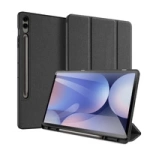 Husa din piele ecologica Dux Ducis Domo cu suport pentru Samsung Tab S10+ / S9+ / S9 FE+ - neagra