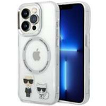 Husa iPhonecase Karl Lagerfeld 14 Pro 6.1" transparent/transparent Karl &amp; Choupette aluminiu dur de 6.1" Karl &amp; Choupette aluminiu MagSafe