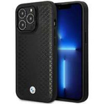 Husa iPhone BMW 14 Pro Max 6.7" negru/negru din piele cu model de diamant BMW 14 Pro Max 6.7" negru/negru MagSafe
