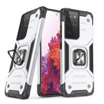 Husa Husa hibrida rezistenta Wozinsky Ring Armor + Suport magnetic pentru Samsung Galaxy S22 Ultra argintiu