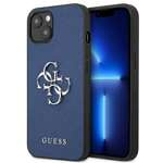 Husa GUESS Apple iPhone 13 Mini Saffiano 4G Metal Logo Albastru Hardcase