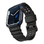 Strap strap Apple Watch Curea Triplă protecție SE, 8, 7, 6, 5, 4, 3, 2, 1 (41, 40, 38 mm) brățară cu bandă neagră