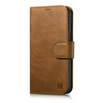Case husa iPhone iCarer Oil Wax Wallet 2in1 14 Pro Max cu capac din piele cu clapetă anti-RFID maro (WMI14220724-TN)