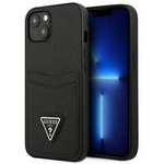 Husa GUESS Apple iPhone  13 Mini Saffiano Triangle Logo Cardslot Black Hardcase