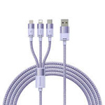 Baseus cablu StarSpeed 3in1 USB-A - Micro-USB / Lightning / USB-C 3.5A 1.2m violet