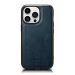 husa iPhone MagSafeiCarer Leather Oil Oil Wax acoperit în piele naturală pentru 14 Pro (compatibil cu ) albastru (WMI14220718-BU)