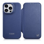 Case husa iPhone mag MagSafe iCarer CE CE Premium Leather Folio din piele 14 Pro cu clapetă netic albastru (WMI14220714-BU)