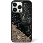Husa iPhonecase Liquid Glitter Guess GUHCP14XLCSGSGSGK 14 Pro Max 6.7" negru/negru Marmură dură Marble Case