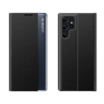 Noua husa Sleep Case pentru husa Samsung Galaxy S24 FE cu clapa si suport - neagra