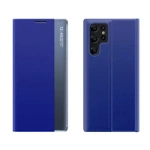 Noua husa Sleep Case pentru Samsung Galaxy S24 FE, husa cu clapa si suport - albastra