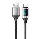 USAMS Cablu USB-C 1,2 m LED 6A Cablu de încărcare rapidă alb/alb SJ544USB02 (US-SJ544)
