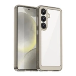 Husă din silicon pentru spațiul cosmic cu cadru de gel pentru Samsung Galaxy S25 Ultra - transparentă și neagră