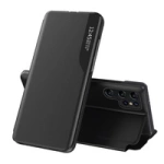 Husa Eco Leather View pentru Samsung Galaxy S25 Ultra cu clapa si suport - neagra