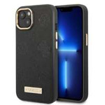 Husa Guess iPhone 13 6.1" negru/negru greucase Peony Logo Plate MagSafe