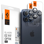 Spigen iPhone Protecție cameră Optik.tr "ez Fit" Camera Protector 2-pack 14 Pro / Pro Max / 15 Pro / 15 Pro Max / 16 Pro / 16 Pro Max Blue Titanium