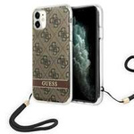Husa GUESS Apple iPhone  11 4G Print Strap Brown Hardcase