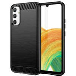 Husa Case husanounou Carbon pentru Samsung Galaxy Galaxy A34 5G flexibil siliko carbo capac negru Case