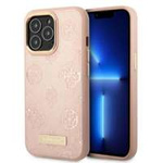 Husa Guess iPhone 13 Pro / 13 6.1" roz / roz greucase Peony Logo Plate MagSafe