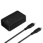 Incarcator UNIQ Versa Slim USB-C PD 18W + cablu USB-C la USB-C (Colectiv LITHOS) Negru